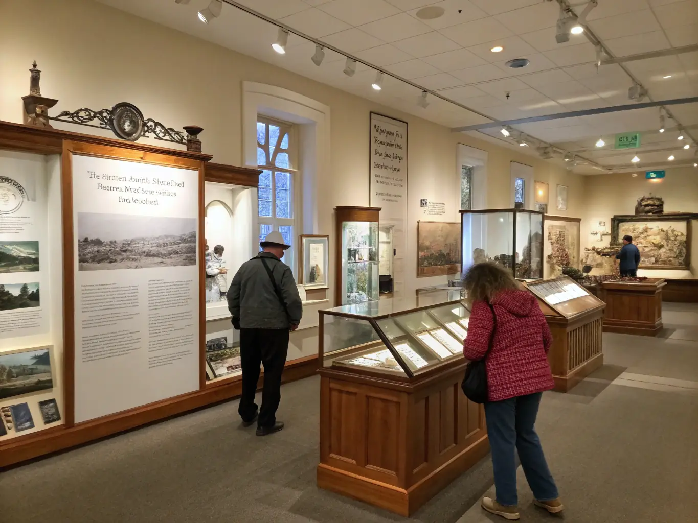 An image of an exhibition showcasing historical artifacts and documents related to the history of Bourbonnais Asin. The display is well-lit and informative, attracting visitors of all ages.